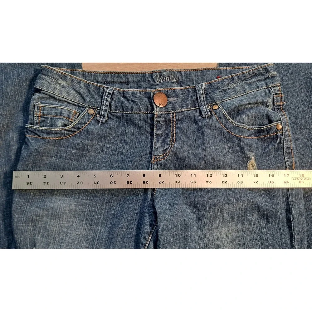 Vanity Bootcut Jeans Y2K Womens‎ 28x29 Medium Wash Distressed Low Rise Denim